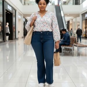 OLD NAVY High-Rise Wow Flare Blue Jeans Plus Size 24